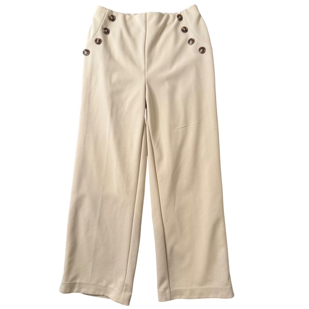 Jules & Leopold High Waist Wide Leg Sailor Pants Size S Button Front Nautical